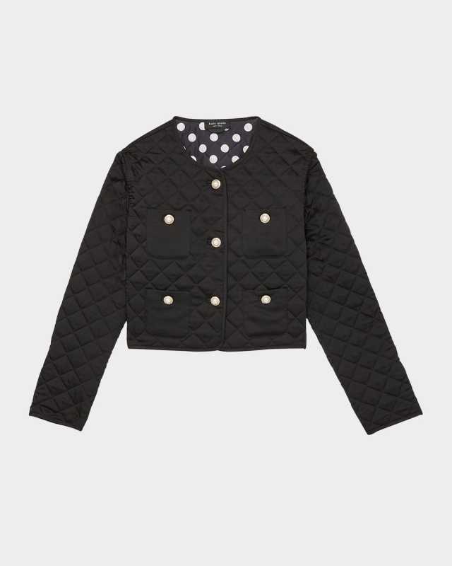 quilted pearly-button jacket
